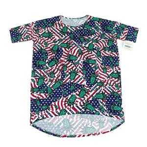 LULAROE: NWT Irma Lady Liberty High-Low Hem Oversized T-Shirt -Size Large